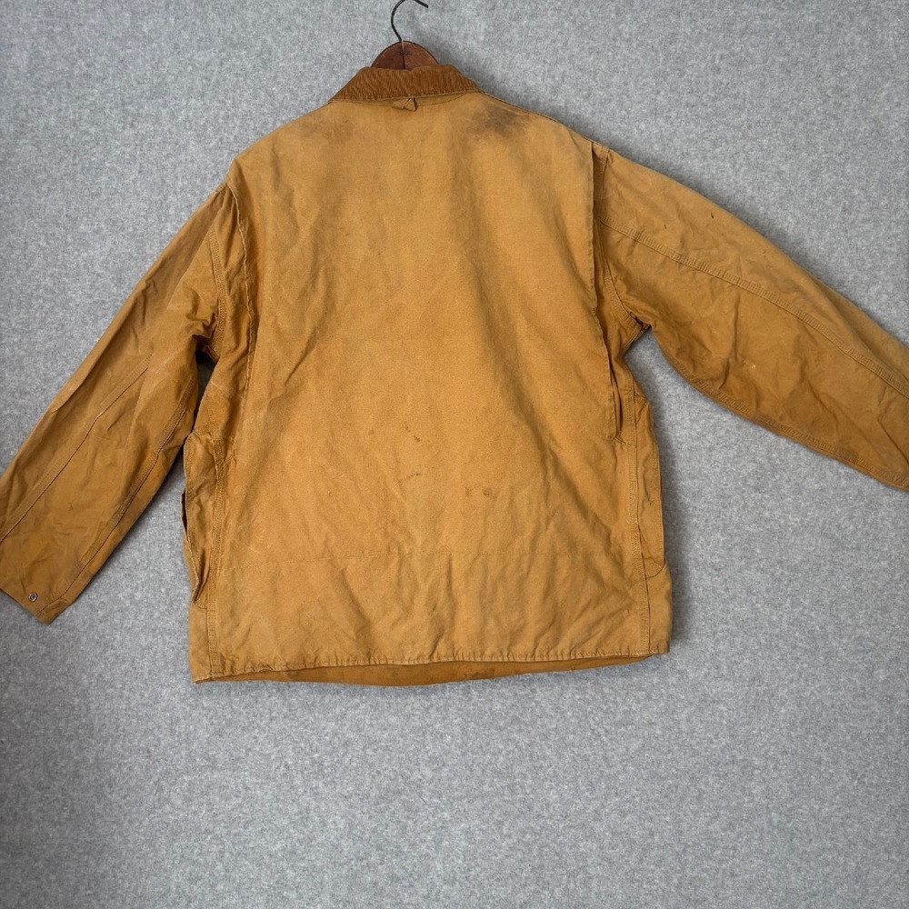 Vintage 70s Black Sheep Beige‎ Canvas Hunting Field Coat Large Distressed Jacket - Picture 8 of 16